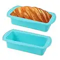 2 Pcs Moule à Cake Rectangulaire, Moule a Cake Silicone, Moule a Gâteau Silicone, Moule à Cake, 21x9x6cm Moule Silicone Rectangulaire, pour le Pain, les Gâteaux (Bleu)