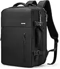 HOMIEE Sac à Dos Voyage Sac à Dos Cabine Grand 40L, Sac à Dos Bagage à Main Imperméable Expansible pour 15,6" Ordinateur Portable, Sac a Dos Cabine Antivol avec 2 Poignées Port de Charge USB, Noir