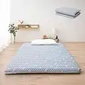 EMOOR Faltbare Hybrid-Futon-Matratze, Hoch-Resilien-Urethan, 150 N (Mittelfest), Mit Waschbarem, Gepolstertem Bezug, 97 x 195 cm, Tatami-Boden-Isomatte, Grau