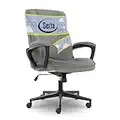 Serta Executive Office Chair in Velvet Gray Microfiber, Black Base