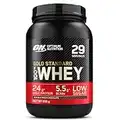 Optimum Nutrition Gold Standard 100% Whey Muscle Building and Recovery Protein Powder With Naturally Occurring Glutamine and BCAA Amino Acids, Double Rich Chocolate Flavour, 29 Servings, 899 g