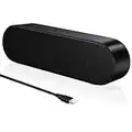 ZETIY USB Speakers for PC Desktop, USB Powered Computer Speaker Wired Mini Soundbar Laptop Speakers Portable Sound bar for Phone/Checkout Counter （Black）