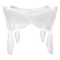 TecTake Zanzariera a Baldacchino Letto | Matrimoniale Singolo |220 x 220 x 210 cm | Bianco