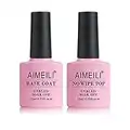 AIMEILI Base Coat Top Coat UV LED Gel Nagellack Gellack Unterlack & Überlack Set Nägel Maniküre Kit 2×10ml