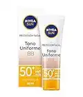 NIVEA SUN Protección Facial UV BB Anti-edad FP 50+ (1 x 50 ml), crema solar facial con 0% sensación pegajosa, crema facial antiedad, protector solar con color para un bronceado uniforme