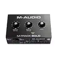 M-Audio M-Track Solo – USB Audio Interface for Recording, Streaming and Podcasting with XLR, Line and DI Inputs, Plus a Software Suite Included