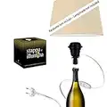 Adaptateur bouteille e27, kit adaptateur lampe bouteille, douille lampe bouteille, pour magnum champagne, champagne millesime, champagne brut, vin, gin, whisky, rum, vodka