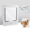 NAMSAN Cat Flap Cat Door with 4 Way Locking Dog Flap for Wooden Door Windproof Rainproof Pet Flap for Cats/Puppies (27.5 x 23.5 x 5 CM)