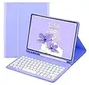 2021 New iPad Mini 6 Keyboard case iPad Mini 6th Generation 8.3inch Bluetooth Keyboard case Cute Round keycap Detachable Color Keyboard Cover (iPad mini6, Purple)