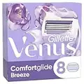 Gillette Venus ComfortGlide Breeze Cuchillas de Afeitar Mujer para Maquinilla de Depilación, Paquete de 8 Cuchillas de Recambio