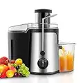 TUKAILAI Juicer Machine 600W Whole Fruit and Vegetable, Stainless Steel Centrifugal Juicer Machine with Wide Mouth, Dual Speed Mode, BPA-Free, Easy Clean