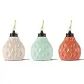 Tiki Marque 15,2 cm Marine Table en Verre Lampe Torche Seaside Escape ; Ivoire, Corail et Bleu 3-Pack