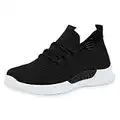 SCARPE VITA Damen Sportschuhe Laufschuhe Strick Sneaker Freizeitschuhe Fitness Schuhe Schnürer Gym Training Joggingschuhe 190490 Schwarz 38