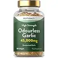 Odourless Garlic 45000mg | 180 Softgel Capsules | High Strength Deodorised Garlic Oil Extract with Allicin | by Horbaach