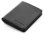 JAIMIE JACOBS Magic Wallet FLAPSTAR Portefeuille Magique avec RFID Blocage, Porte-Carte pour Homme en Cuir Vache Italien (Noir)