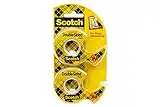 Scotch Double-Sided Permanent Tape, 2 Dispensers, 1/2 in. x 400 in., Clear, Strong Adhesive for Scrapbooking, Crafts, and Projects (137DM-2)