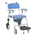 Medical commode wheelchair One button Folding commode chair toilet Shower Chair use as mobile toilet travel friendly easy to fold