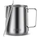 Milk Frothing Pitcher, 12oz 20oz 32oz Espresso Steaming Pitchers Stainless Steel Cappuccino Coffee Machine Accessories Barista Tools Steamer Froth Pitchers Milk Jug Cup with Decorating Pen Latte Art