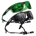 SKYWAY Polarized Fishing Sunglasses for Men Women, Wrap Around Sports Glasses Baseball Running Cycling UV Protection