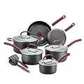 T-fal Ultimate Hard Anodized Dishwasher Safe Nonstick Cookware Set, 12-Piece, Red