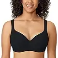 DELIMIRA Donna T-Shirt Reggiseno Balconcino Preformato con Ferretto Nero 5C