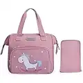 Bebamour Unicorn Baby Doll Changing Bag with Doll Changing Pad Carry Baby Doll Accessories Fashion Kids Bag for Baby Girl, Rocking Unicorn