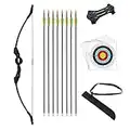 Outdoor Youth Recurve Bow and Arrow Set with Quiver Children Junior Archery Beginner Longbow Training for Teen Teams Game Gift