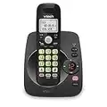 VTech VG104-11 DECT 6.0 Cordless Phone for Home with Answering Machine, Blue-White Backlit Display, Backlit Buttons, Full Duplex Speakerphone, Caller ID/Call Waiting, Reliable 1000 ft Range (Black)