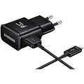 SAMSUNG Cargador Original EP-TA20EBE, Carga Rápida (Cable USB-C 1.5m) para Galaxy S8, S8+ Plus, Note 8, Negro - Bulk