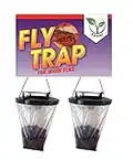 Fly trap outdoors (2 pack, made in UK) , this Fly catcher catches x 5 more flies than bottle fly traps, ideal for outdoor gardens ,poultry farms, horse stables and dairies.