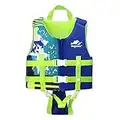 Gogokids Toddler Swim Vest, Floaties for Kids 20-70 Pounds, Float Jacket with Adjustable Safety Strap, Floation Pool Trainer Vest Learn to Swim for Boys Girls 1-9 Years, Blue S