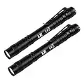 LE LED Pen Flashlight, Compact and Ultra Bright XPE LED Tactical Penlight Flashlight, Waterproof AAA Battery Powered Pocket Flashlight with Clip, 2 Packs