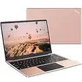 Ruzava 14" Laptop 6GB RAM 128GB SSD Traditional Laptops Computer Windows 10 2.4G+5G WiFi Bluetooth 4.2 USB HDMI 1920x1080 FHD WOZIFAN with Wireless Mouse for Work Study Entertainment-Rose Gold