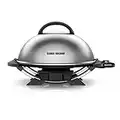 George Foreman Grill, Indoor/Outdoor Electric Grill with Adjustable Stand, 15 Servings, Silver, GFO240SC