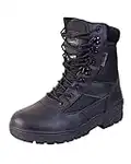 Mens Combat Military Black Army Patrol Hiking Cadet Work High Leather Boot (UK 10)