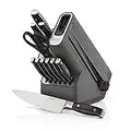 Ninja K32012 Foodi NeverDull Premium Knife System, 12 Piece Knife Block Set with Built-in Sharpener, German Stainless Steel Knives, Black