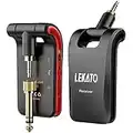 LEKATO 2.4GHz Wireless Guitar System 6 Channels Rechargeable Audio Wireless Transmitter Receiver for Guitar Bass Electric Instruments, Stereo and Mono 1/4” & 1/8” 2 in 1 Plugs (Black)