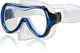 AQUAZON Maui Junior Medium Schnorchelbrille, Taucherbrille, Schwimmbrille, Tauchmaske für Kinder, Jugendliche von 7-12 Jahren, Tempered Glas, sehr robust, tolle Passform, Farbe:blau Junior