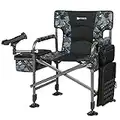 X Strike Fishing Chairs with Rod Holder, Folding Chair Fishing for Adults Outdoor Camping Chair Leg Adjustable with Cooler Bag and Storage Bag for Ice Fishing, Camp, Lawn, Patio, Garden.