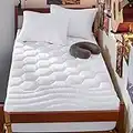 Bedsure Twin XL Mattress Pad Dorm Bedding - Soft Mattress Cover for College, Extra Long Twin Quilted Mattress Protector with Deep Pocket Fits up to 21", Breathable Fluffy Pillow Top (White, 39"x80")