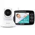 Baby Monitor with Camera and Audio - 3.5 Inch Video Baby Monitor with Remote Control Pan& Tilt &Zoom Camera, Two-Way Audio, Night Vision, VOX Mode，Temperature Monitoring, Lullabies, 960ft Long Range
