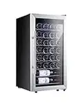 Kalamera Wine Fridge, 28 Bottles Wine Cooler Fridge with Stainless Steel Glass Door, 86L, KRC-28ASS