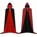 Jackcell Vampir Umhang, Vampir Cape, Vampir Kostüme, Kapuzenumhang Schwarz Rot Doppelseitig Mit Erwachsener Für Halloween Kostüm