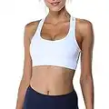 Litthing Sports Bras for Women Padded Racerback Bra Fitness Activewear Workout Tank Tops (White, XXL)