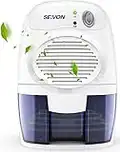 SEAVON 500ml Electric Portable Mini Dehumidifiers, 1500 Cubic Feet (170 sq ft) Ultra Quiet Compact Mini Dehumidifiers for Basement, Home, Bedroom, Bathroom, RV, Closet, Auto Shut Off