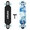 Caroma Longboard Skateboard 41 Zoll, High-End Drop-Through Freeride Skateboards Cruiser longboards mit ABEC-11 Kugellagern, Cruiser Komplettboard mit T-Tool für Jugendliche und Erwachsene(Blau)