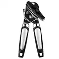 Tin Openers Can Opener 3-in-1 Stainless Steel Manual Tin Openers with Non-Slip Handle Can Openers Perfect Kitchen Tool (Black)