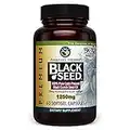 Amazing Herbs Premium Black Seed Oil Capsules - High Potency, Cold Pressed Nigella Sativa Aids in Digestive Health, Immune Support & Brain Function - 60 Count, 1250mg