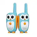 Retevis RT30 Walkie Talkie Bambini, Piccoli Giocattoli con Gufo, Occhi LED, Ragazze 3-5 Anni, Regali Natale Giocattolo Ideali, LCD a Lungo Raggio, Gioco per Famiglie da Campeggio (Blu, 2 Pezzi)