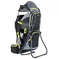 DROMADER Baby Carrier | Child’s up to 48,5 lbs | Comfortable for Parents | Practical Pockets | with Side Mirror | Toddler Hiking Backpack | with Rain Cover & Sun Canopy Shield (Black and Yellow)